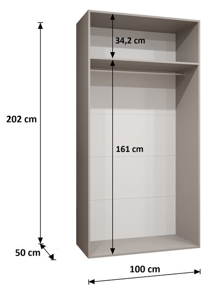 Ruhásszekrény Alaris 1 100 (kasmír). Akció -25%
