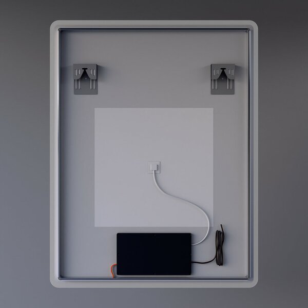 Welland Hugo LED tükör - fényerő + színhőfok állítás + páramentesítő + óra - 70 x 90 cm