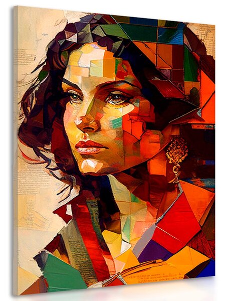 Képprofil egy nőről patchwork designban