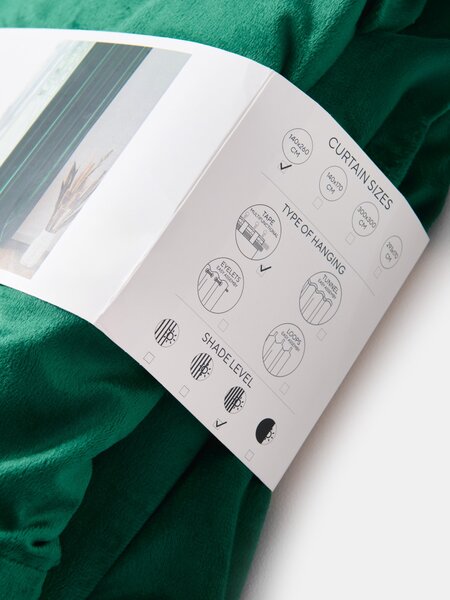 Sinsay - Bársony függöny szett ráncolószalaggal 2 pack - zöldeskék