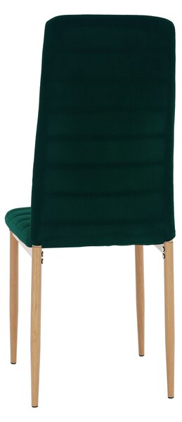 KONDELA Szék, smaragd Velvet szövet/tölgy, COLETA NOVA