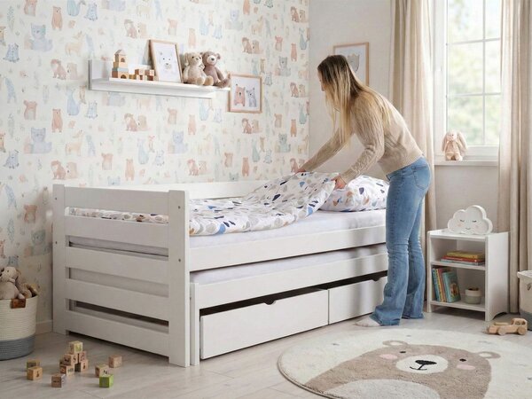 Wilsondo VERONIKA 7 gyerekágy 90x200 vendégággyal - fehér