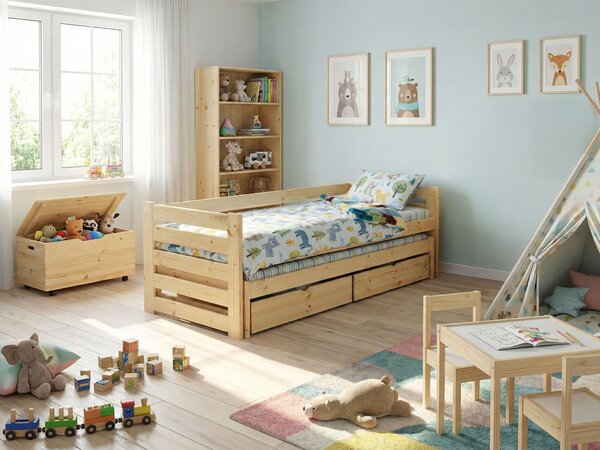 Wilsondo VERONIKA 7 gyerekágy 90x200 vendégággyal - natúr