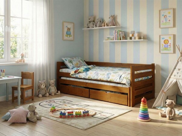 Wilsondo VERONIKA 7 gyerekágy 90x200 vendégággyal - tölgy