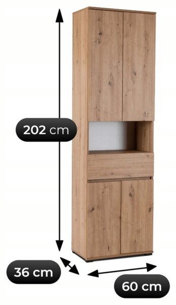MODENA oszlopszekrény 60 cm, tölgy artisan