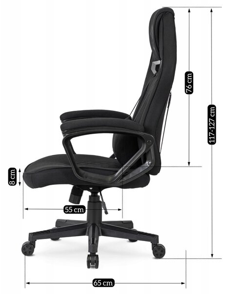 VIDAL gaming forgófotel, fekete