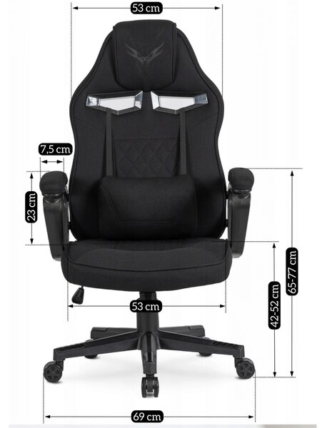 VIDAL gaming forgófotel, fekete