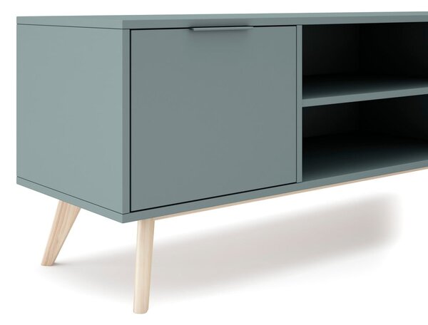 Szürkészöld TV-állvány 140x53x40 cm Pisco – Marckeric