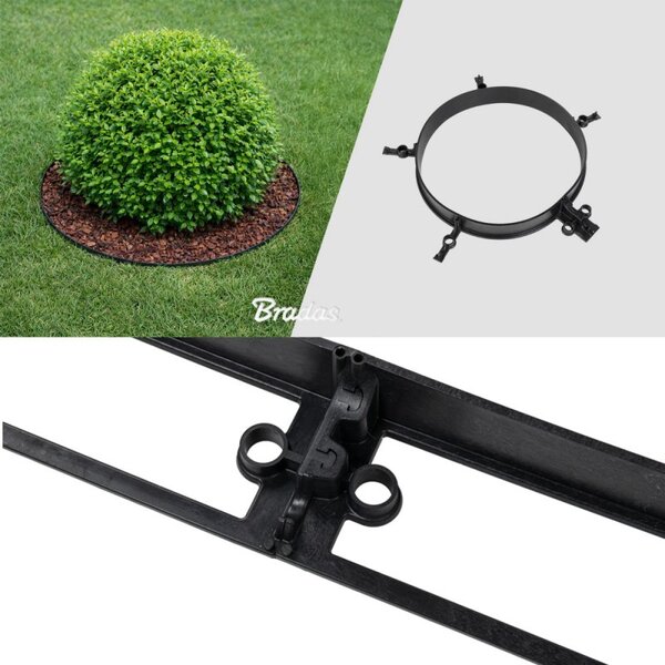 Hajlítható műanyag gyep szegély Lineo szett 2 szeggel, 1m x 4,5cm