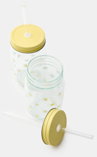Sinsay - Szívószálas pohárkészlet margaréta mintával 2 pack - többszínű