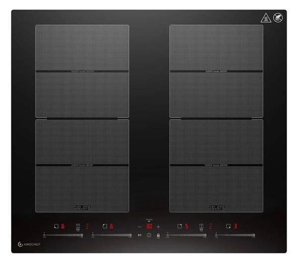 AMZCHEF CE-FS-I74S-FFDD10 indukciós főzőlap, 4 főzőzóna