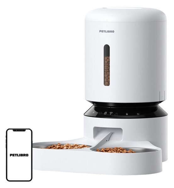 Petlibro Granary ételadagoló dupla tállal, Wifi, 5L(fehér)