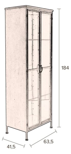 Aranyszínű fém tálalószekrény 64x184 cm Gertlush – Dutchbone