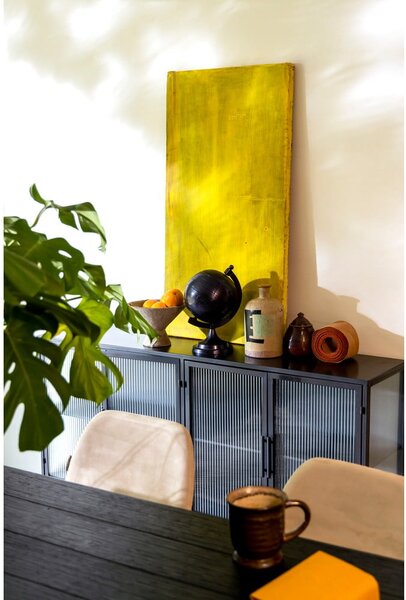 Fekete fém tálalószekrény 150x80 cm Boli – Dutchbone