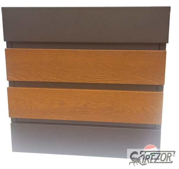 Trezor Postaláda Fence Design III. Fadekor Nero-Arany tölgy