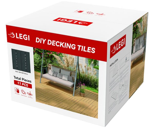 WPC csempe LEGI BASE 30 x 30 cm, antracit