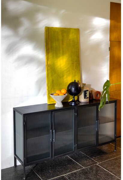 Fekete fém tálalószekrény 150x80 cm Boli – Dutchbone