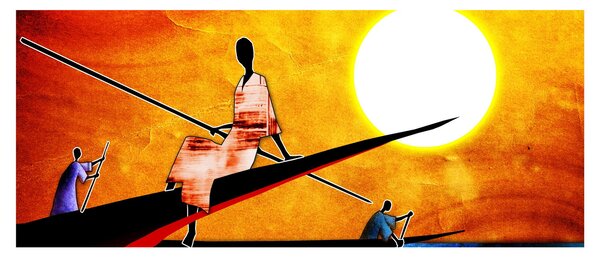 Egy korabeli ősi festmény képe (120x50 cm)