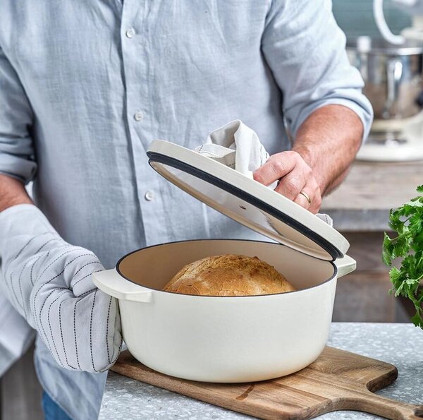 KitchenAid Öntöttvas Lábas 26cm 5.2L - Krémszínű