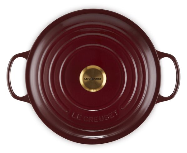 Le Creuset Signature kerek öntöttvas sütő-főzőedény, 28cm, 6,7 l, rhone