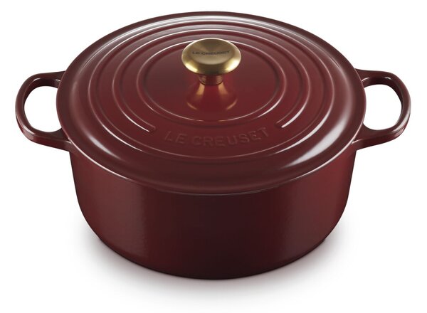 Le Creuset Signature kerek öntöttvas sütő-főzőedény, 28cm, 6,7 l, rhone