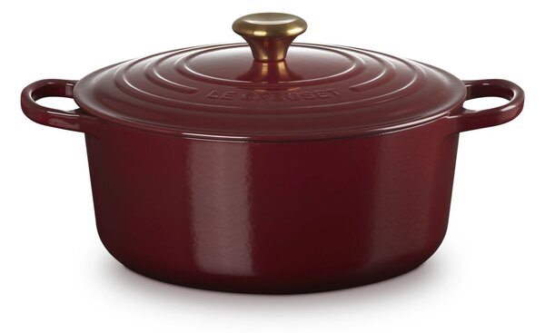 Le Creuset Signature kerek öntöttvas sütő-főzőedény, 28cm, 6,7 l, rhone