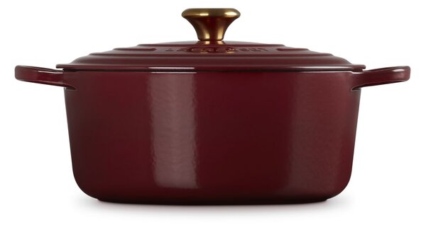 Le Creuset Signature kerek öntöttvas sütő-főzőedény, 28cm, 6,7 l, rhone