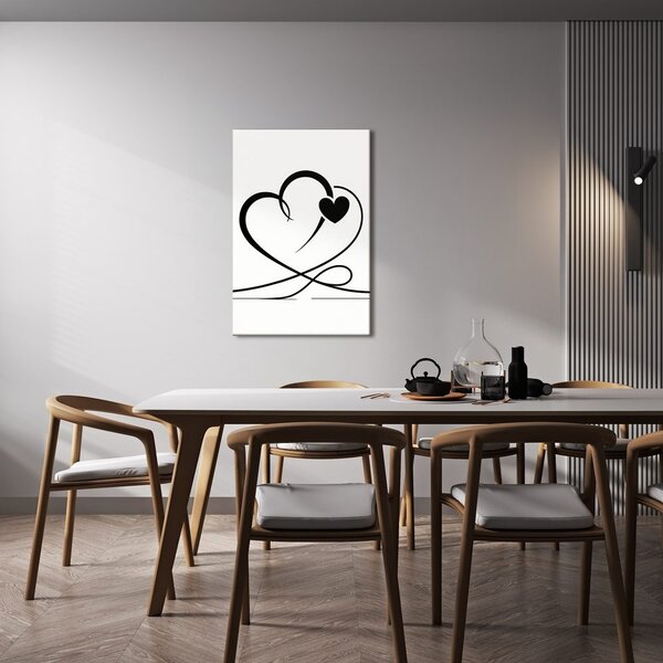 Kép minimalista fekete szívek