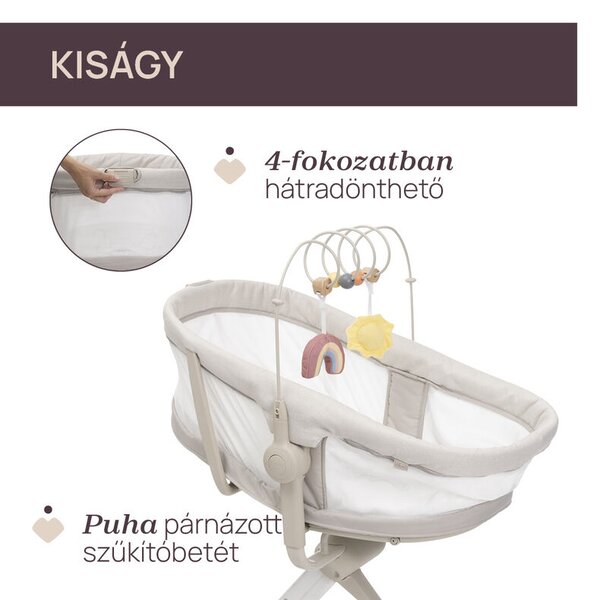 Baby Hug Armonia 4in1 bölcső-asztali szék 0 - 15 kg, 0- 36 hó