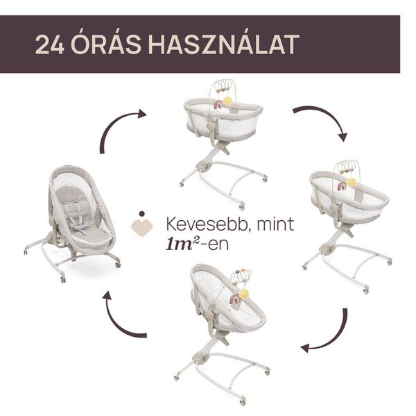 Baby Hug Armonia 4in1 bölcső-asztali szék 0 - 15 kg, 0- 36 hó