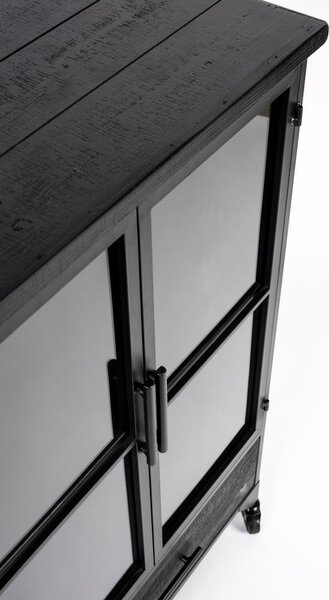 Fekete fém tálalószekrény 65x105 cm Ferre – White Label