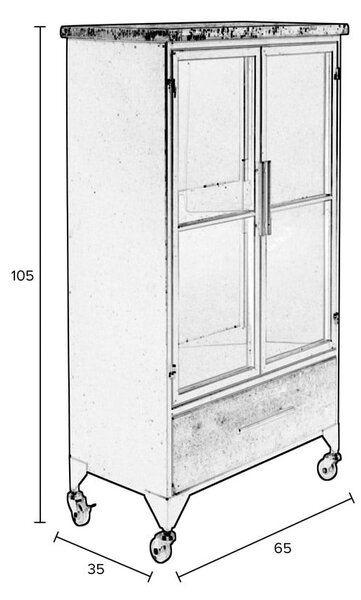 Fekete fém tálalószekrény 65x105 cm Ferre – White Label