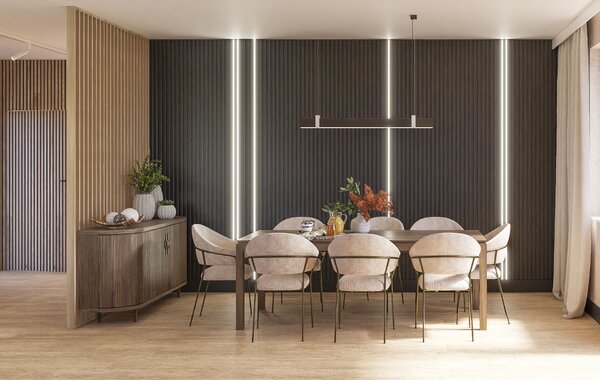 MDF válaszfal Riflaj, LDA PREMIUM, Saragossa tölgy, 275x58 cm