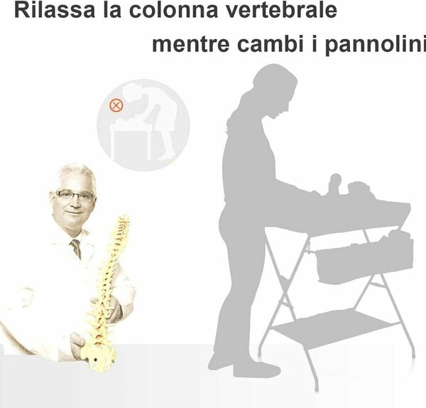 Tavalax összecsukható, állítható magasságú pelenkázóasztal polcokkal és kerekekkel