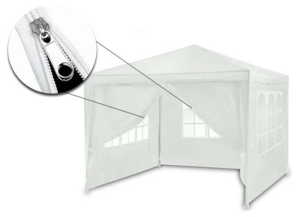 Plonos kerti Pavilon 4 oldalfallal 3x3m - Fehér