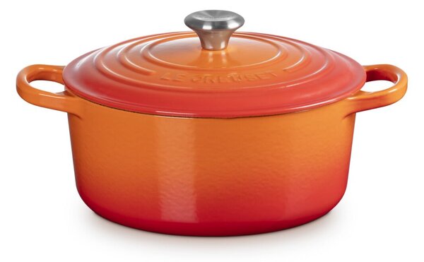 Le Creuset Signature kerek öntöttvas sütő-főzőedény, 22cm, 3,3 l, vulkán