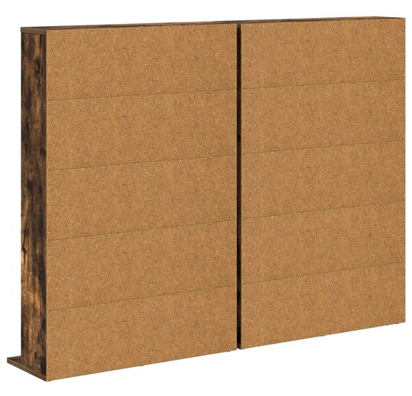 VidaXL CD szekrény 2 db Füstös Tölgy 65 x 23,5 x 97,5 cm Szerelt Fa