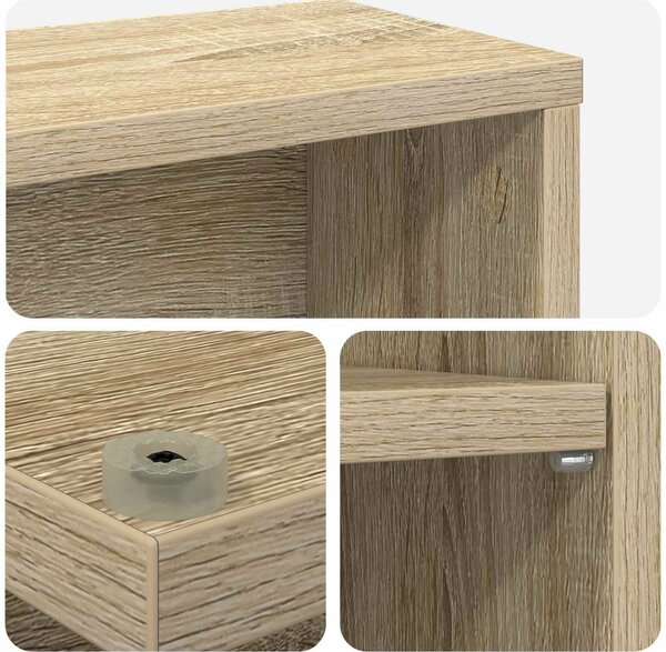 VidaXL CD szekrény 2 db Sonoma Tölgy 65 x 23,5 x 97,5 cm Szerelt Fa
