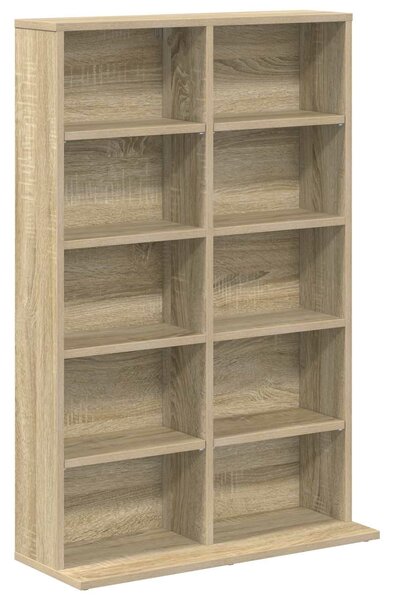 VidaXL CD szekrény 2 db Sonoma Tölgy 65 x 23,5 x 97,5 cm Szerelt Fa