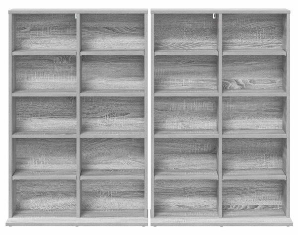VidaXL CD szekrény 2 db Szürke Sonoma 65 x 23,5 x 97,5 cm Szerelt Fa