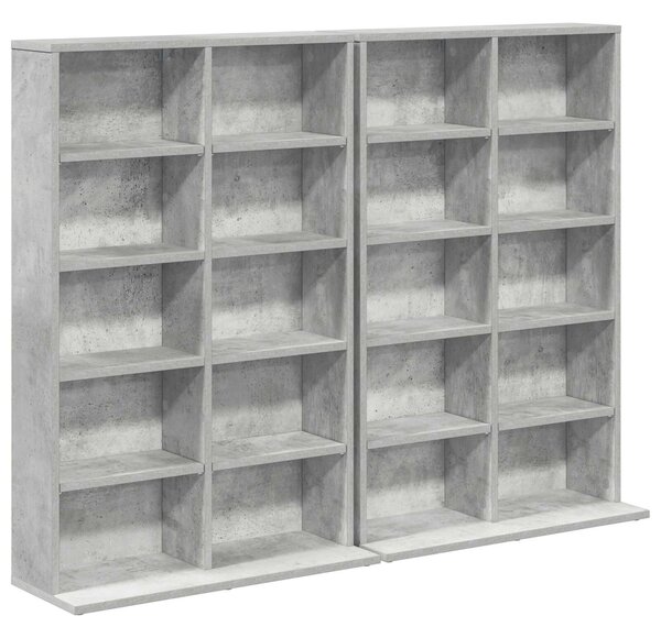 VidaXL CD szekrény 2 db Betonszürke 65 x 23,5 x 97,5 cm Szerelt Fa
