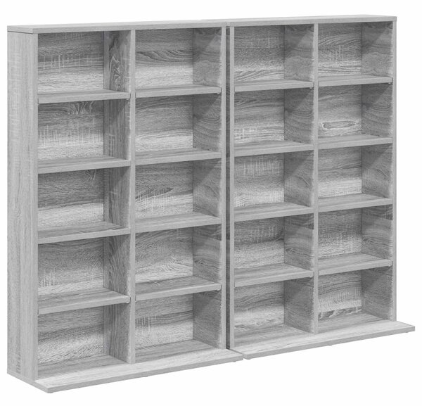 VidaXL CD szekrény 2 db Szürke Sonoma 65 x 23,5 x 97,5 cm Szerelt Fa