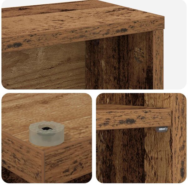 VidaXL CD szekrény 2 db Antik Fa 65 x 23,5 x 97,5 cm Szerelt Fa