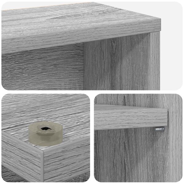 VidaXL CD szekrény 2 db Szürke Sonoma 65 x 23,5 x 97,5 cm Szerelt Fa