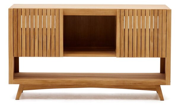 Natúr színű alacsony teakfa mosdó alatti szekrény 140x80 cm Kuveni – Kave Home