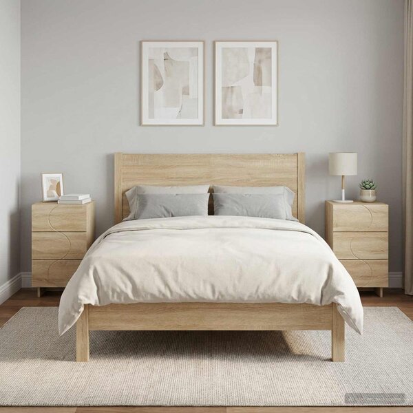 VidaXL Éjjeliszekrény 2 pcs Sonoma Tölgy 33,5 x 34,5 x 60 cm