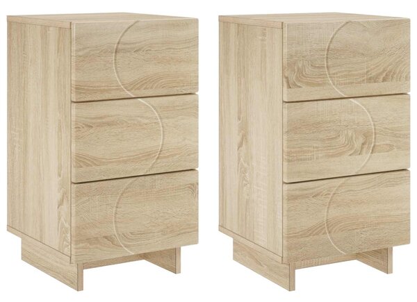 VidaXL Éjjeliszekrény 2 pcs Sonoma Tölgy 33,5 x 34,5 x 60 cm