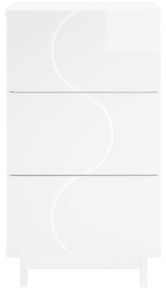 VidaXL Éjjeliszekrény 2 pcs Magasfényű Fehér 33,5 x 34,5 x 60 cm
