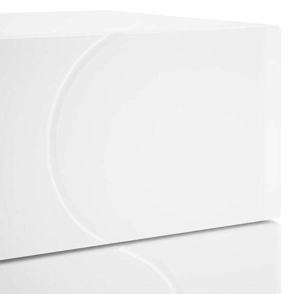VidaXL Éjjeliszekrény 2 pcs Magasfényű Fehér 33,5 x 34,5 x 60 cm