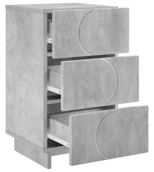 VidaXL Éjjeliszekrény 2 pcs Betonszürke 33,5 x 34,5 x 60 cm Szerelt Fa